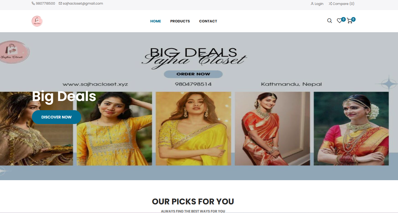 E-Commerce Website (SajhaCloset)